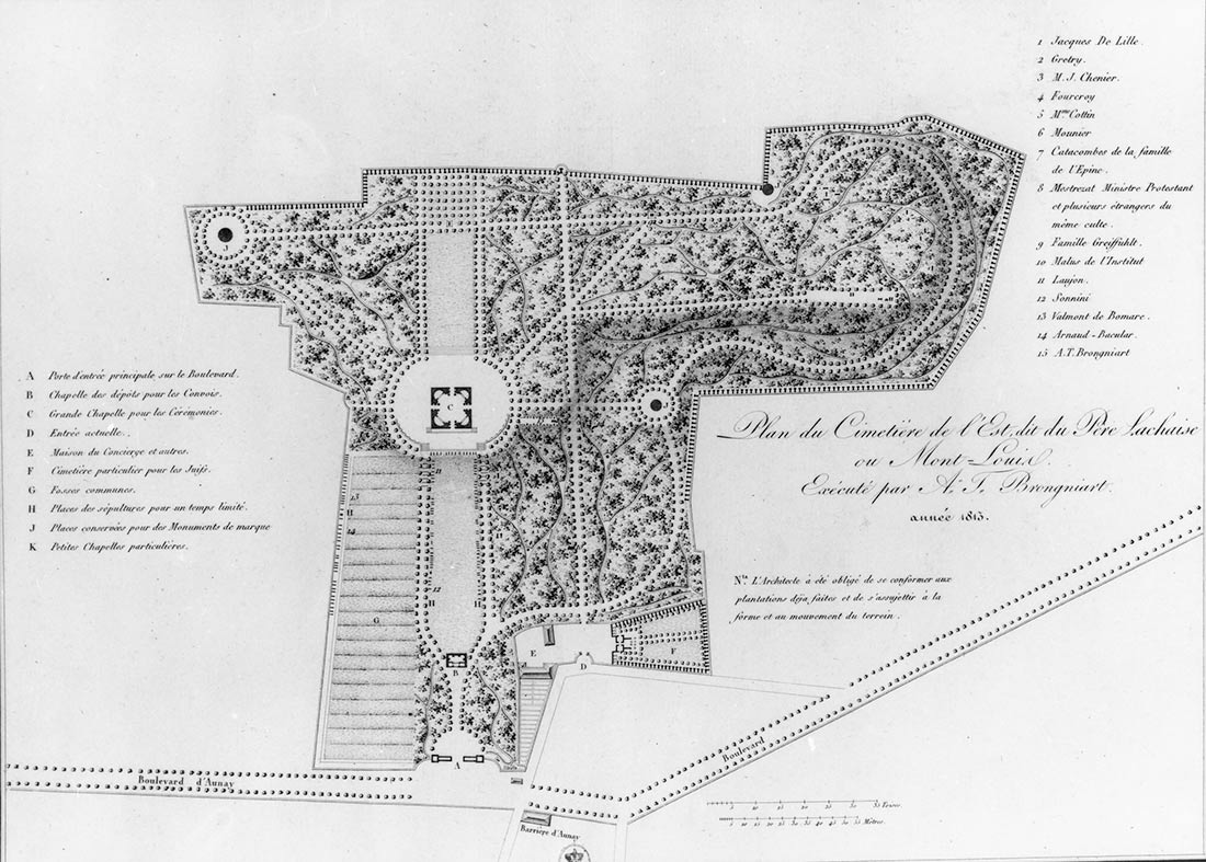 Early plan of the cemetery
