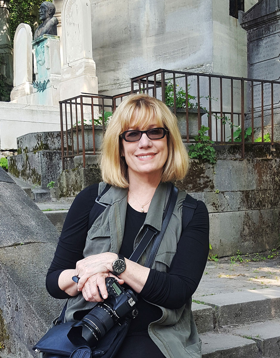 Author Carolyn Campbell at Père-Lachaise Cemetery