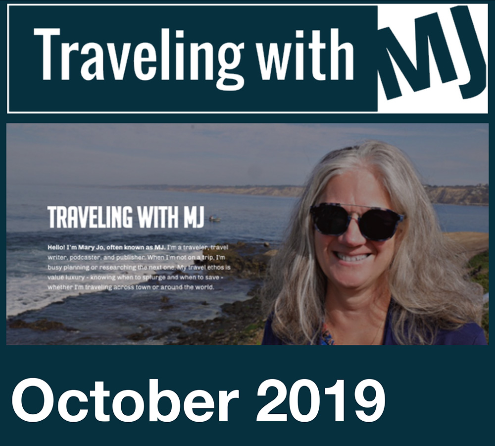 October 2019 Traveling with MJ Newsletter header