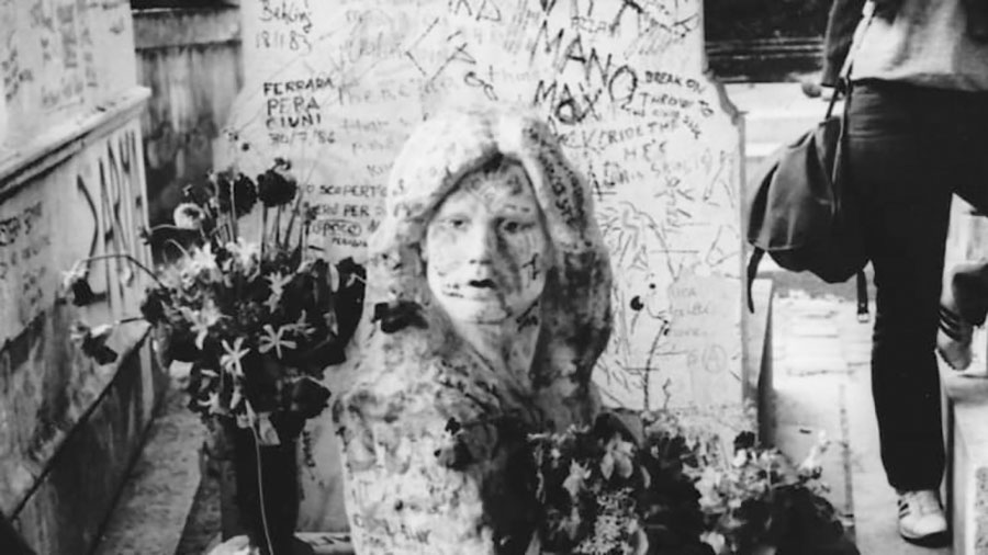 Graffiti on Jim Morrison's grave circa 1981